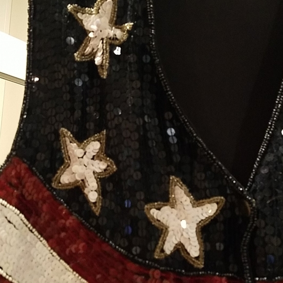 Ladies patriotic sequined vest, size M - Picture 2 of 3
